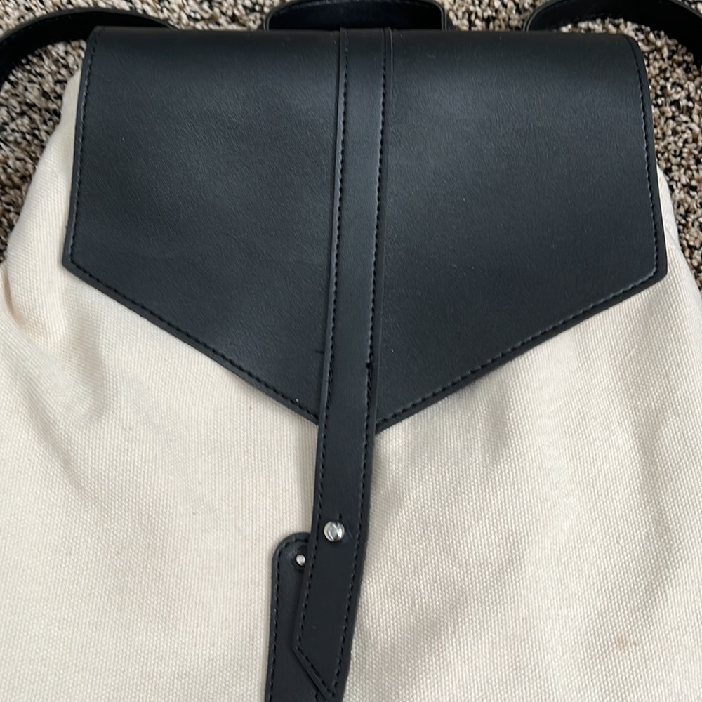 Deux Lux Canvas Backpack, worn once. stained bottom - Picture 3 of 7